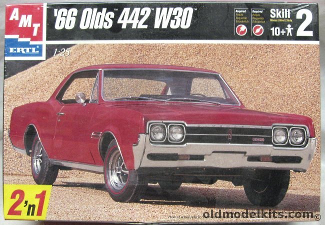 AMT 1/25 1966 Oldsmobile W-30 442  2 Door Hardtop - Stock or Drag, 6268 plastic model kit